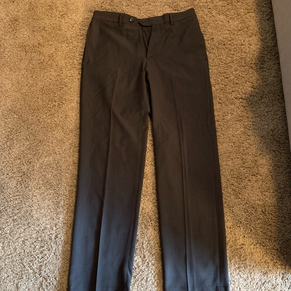 Haggar Mens Charcoal Dress Pants